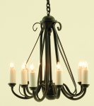 (image for) Black Wrought Iron 10 Light Chandelier 12v