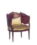 (image for) Upholstered Barrel Chair - Mahogany