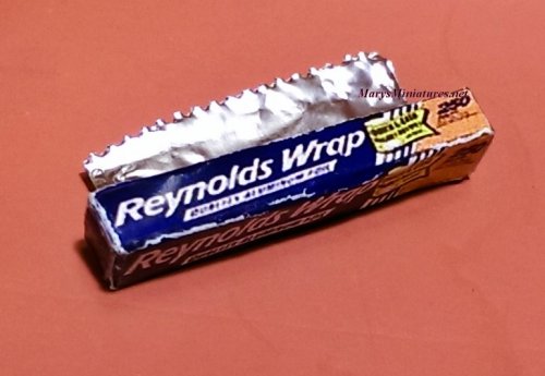 Reynolds Wrap Aluminum Foil Box w/ Foil  Mary's Dollhouse Miniature  Accessories