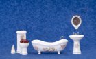 (image for) Porcelain Bath Set w/ Flowers - 5pc