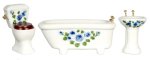 (image for) Blue Floral 3pc Bathroom Set