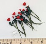 (image for) 12 Long Stemmed Red Roses in Square Clear Vase