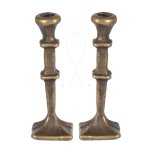 (image for) Antique Brass Square Candlestick 2pc