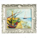 (image for) Boats at St Maries by Vincent Van Gogh Framed - Silver