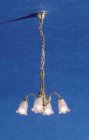 (image for) 4 Down Arm Frosted Tulip Shade Chandelier 12v