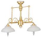 (image for) 2 Arm Ornate Chandelier w/ White Shades 12v