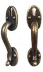 (image for) Antiqued Brass Door Handle Pull 2pc