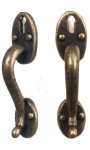 (image for) Antiqued Brass Door Handle Pull 2pc