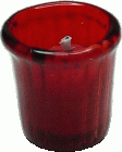 (image for) Red Glass Votive Candle Holder w/ Red Candle