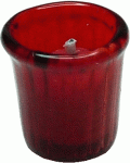 (image for) Red Glass Votive Candle Holder w/ Red Candle