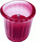 (image for) Pink Glass Votive Candle Holder w/ Red Candle