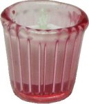 (image for) Pink Glass Votive Candle Holder w/ White Candle