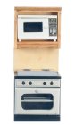 (image for) Kitchen Stove & Microwave in Cabinet - Oak