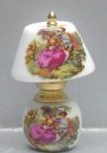 (image for) French Couple Brass & China Lamp - Non-Electric