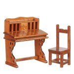 (image for) Writing Desk & Chair Set 2pc - Walnut