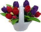 (image for) Pink & Purple Tulips in a Ceramic Basket