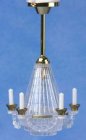 (image for) Brass Downrod Crystalene Chandelier 12v