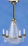 (image for) Brass Downrod Crystalene Chandelier 12v