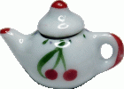 (image for) Cherry Ceramic Teapot w/ Lid