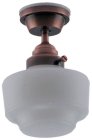 (image for) Semi-Flush Vintage Frosted Bronze Ceiling Light 12v