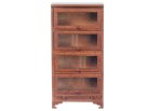 (image for) 4 Shelf Bookcase w/ Glass Doors - Walnut