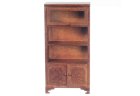 (image for) 4 Shelf Bookcase w/ Glass Door - Walnut