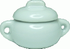 (image for) White Pot w/ Lid & Handles