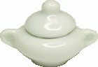 (image for) Small White Pot w/ Lid & Handles