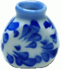 (image for) Blue Trim Ceramic Flat Vase