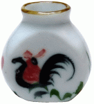 (image for) Rooster Design Flat Vase Ceramic