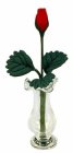 (image for) Glass Bud Vase w/ Rose Bud