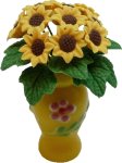 (image for) Sunflower Bouquet in Yellow Lampwork Vase