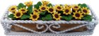 (image for) Sunflowers in Braided Wrought Iron Long Planter