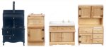 (image for) Old Fashioned Kitchen Set - 4pc - Oak