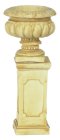 (image for) Tan Round Urn w/ Base 2pc