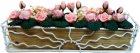 (image for) Pink & White Roses in Sunrise Iron Planter