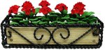 (image for) Red Geraniums In Braided Iron Planter