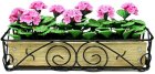 (image for) Pink Geraniums in Scroll Iron Planter