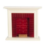 (image for) Fireplace - White w/ Red Brick