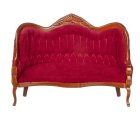 (image for) Red Victorian Sofa - Walnut