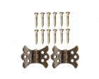 (image for) Scalloped Antique Brass Hinge w/ 12 Pins 2pc