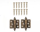 (image for) Simple Square Antique Brass Hinge w/ 12 Pins 2pc