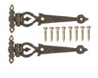 (image for) Long Antique Brass Hinge w/ 8 Pins 2pc