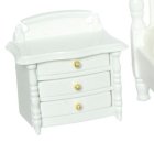 (image for) White 3 Drawer Nightstand