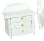 (image for) White 3 Drawer Nightstand