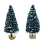 (image for) 4in Green Hemp Tree w/ Snow 2pc