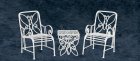 (image for) Wire Garden Table & 2 Chairs 3pc Set - White