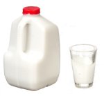 (image for) Gallon of Whole Milk & Filled Glass