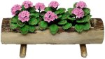 (image for) Pink Geraniums in Log Planter