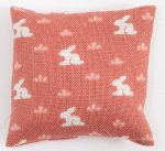 (image for) Throw Pillow - Mauve w/ Bunnies